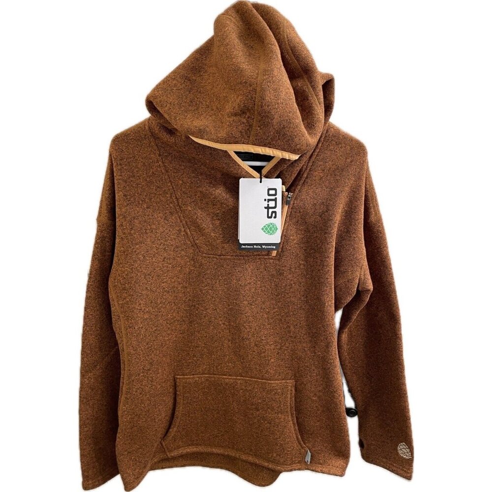 Stio Women's Rust Brown Hooded Pullover Sweater